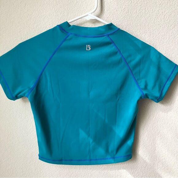 NWT BuffBunny Energy Surf & Turf Workout Slim Tight Sporty Short Sleeve Crop Top - Picture 4 of 6